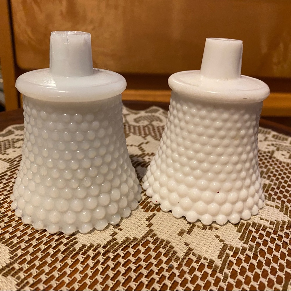 Homco White Hobnail Candle Holders